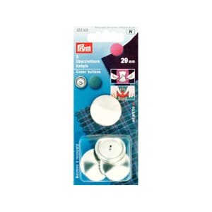 Overtrekkbare knapper - 29 mm - 3 stk - sølv