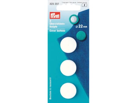 Prym Cover buttons - 3 stk - 22 mm - hvite