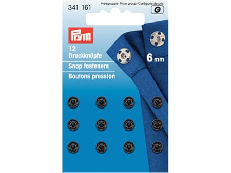 Prym Patentknapper - 6 mm/ 12 stk - sort