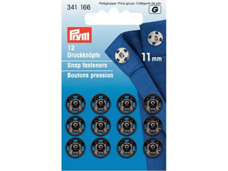 Prym Patentknapper - 11 mm/ 12 stk - sort
