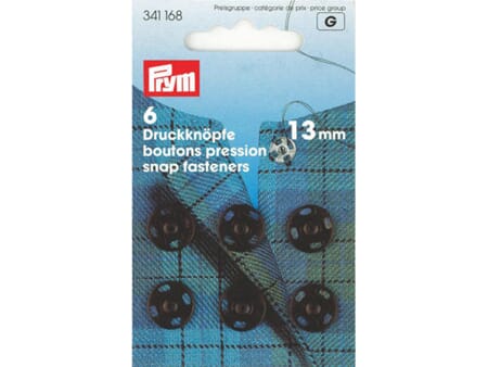 Prym Patentknapper - 13 mm/ 6 stk - sort