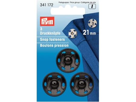 Prym Patentknapper - 21 mm/ 3 stk - sort