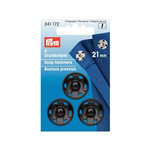 Prym Patentknapper - 21 mm/ 3 stk - sort