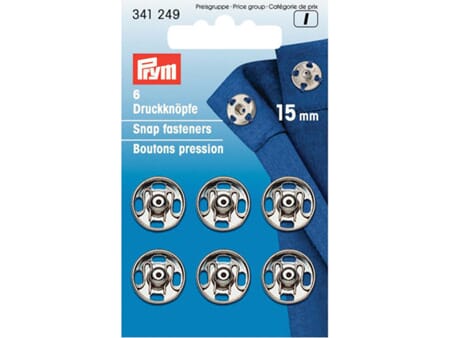 Prym Patentknapper - 15 mm/ 6 stk - sølv