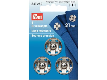 Prym Patentknapper - 21 mm/ 3 stk - sølv