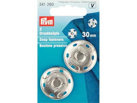 Prym patentknapper - 30 mm/ 2 stk - sølv
