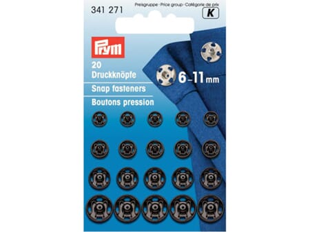 Prym patentknapper - 6-11 mm/ 20 stk - sort