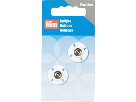 Prym Sy på patentknapper - 18 mm - hvit/ 2 stk