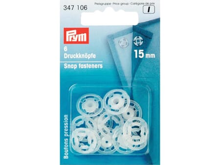 Prym patentknapper - 10 mm/ 6 stk - tranparent