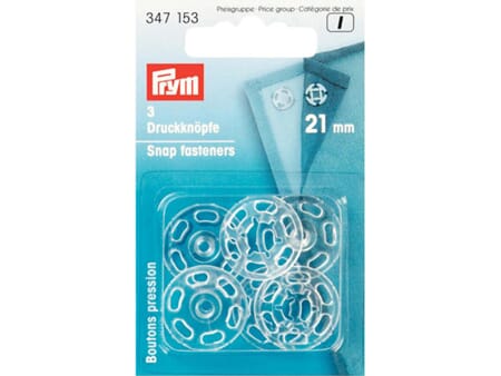 Prym Patentknapper - 21 mm/ 3 stk - transparent