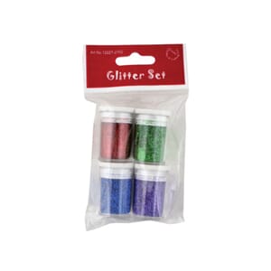 Glittersett - 4 x 4g - rød/blå/grønn/lilla