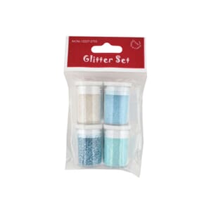 Glitrer - 4 x 4g - hvit og lys blå