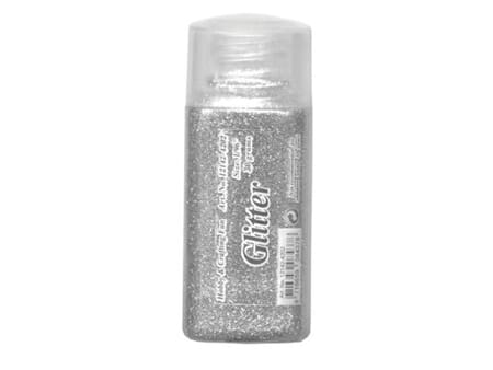 Glitter finkornet - 30 g - sølv