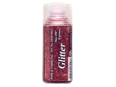Glitter finkornet - 15 g  - rød