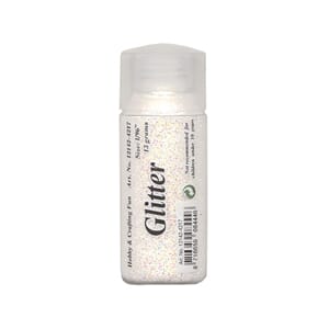 Glitter finkornet - 15 g - hvit/perlemor