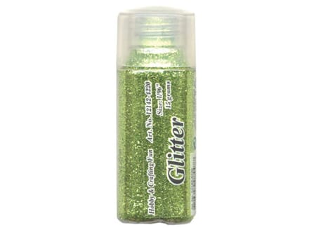 Glitter finkornet - 15 g - lys grønn