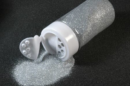 Glitter finkornet - 250 g - sølv