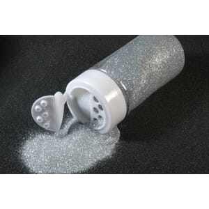 Glitter finkornet - 250 g - sølv