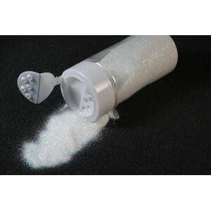 Glitter finkornet - 250 g - hvit