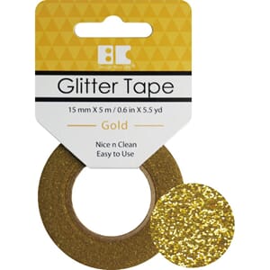 Glittertape - 15 mm x 5 m - Gull