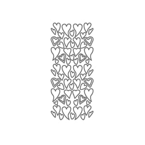 Klistremerker Skjeve hjerter sølv