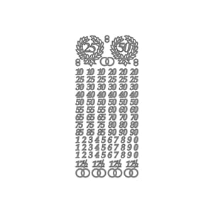 Klistremerker Tall jubileum - sølv