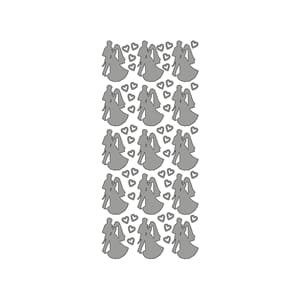 Klistremerker Brudepar - sølv