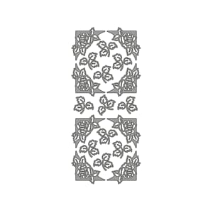 Klistremerker - Hjørne rose - sølv