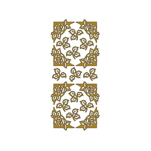 Klistremerker - Hjørne roser - gull