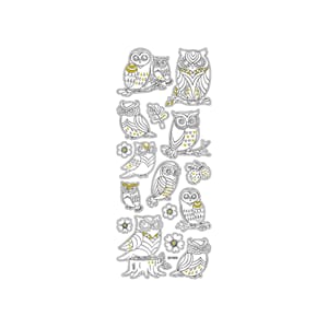 Klistremerker Fargelegg meg!! - Ugler m/ glitter
