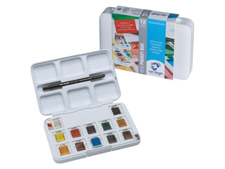 Van Gogh Akvarell - pocketbox - 12 half pans+pensel