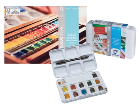 Vang Gogh gavesett - pocketbox akvarell + 300 g/ 18x24