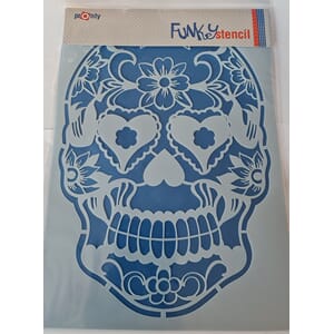 Pronty Funky stencil - Skulls & Hearts - A4