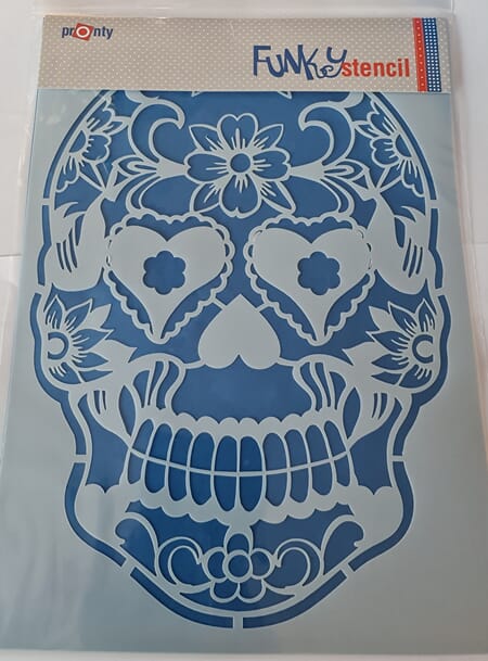 Pronty Funky stencil - Skulls & Hearts - A4