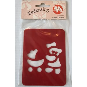 Sjablong - Bamse m/ vogn - 8 x 10,5 cm