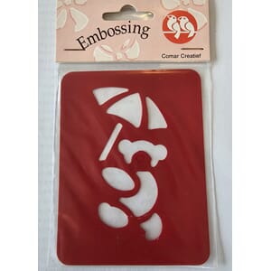 Sjablong - Bamse m/ paraply - 8 x 10,5 cm