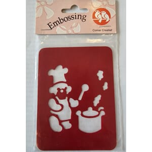 Sjablong - Bamsekokk - 8 x 10,5 cm