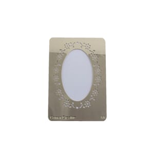 Sjablong i messing - Oval ramme - 8 x 10,5 cm