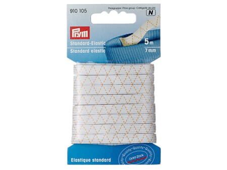 Prym elastisk strikk - 7 mm/ 5 m - hvit (buksestrikk)