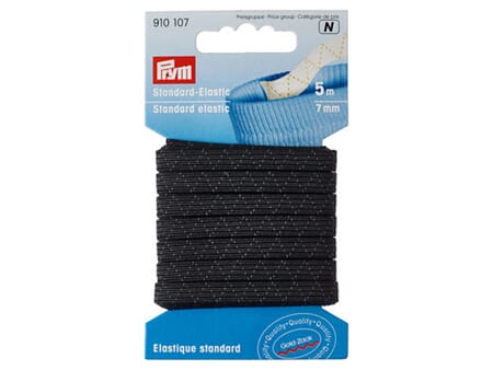 Prym elastisk strikk - 7 mm/ 5 m  - sort (buksestrikk)
