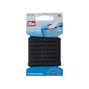 Prym elastisk strikk - 7 mm/ 5 m  - sort (buksestrikk)