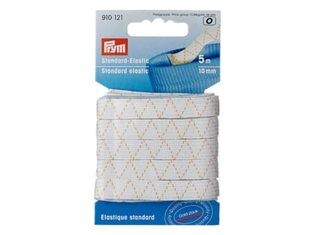 Prym elastisk strikk - 10 mm/ 5 m - hvit (buksestrikk)