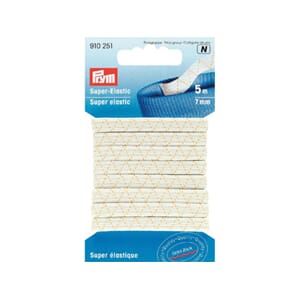 Prym super elastikk - 7 mm/ 5 m - hvit