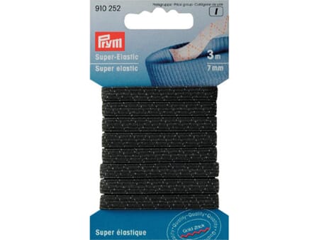 Prym super elastikk - 7 mm/ 5 m - sort