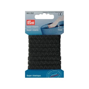 Prym super elastikk - 7 mm/ 5 m - sort