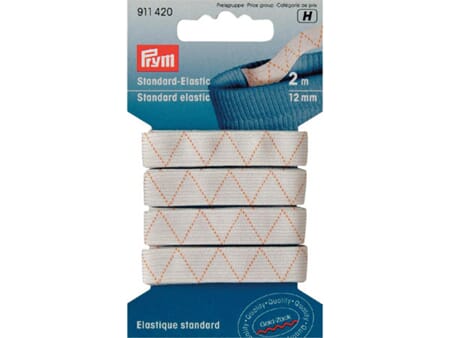 Prym elastisk strikk - 12 mm/ 2 m - hvit