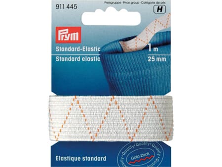 Prym elastisk strikk - 25 mm/ 1 m - hvit