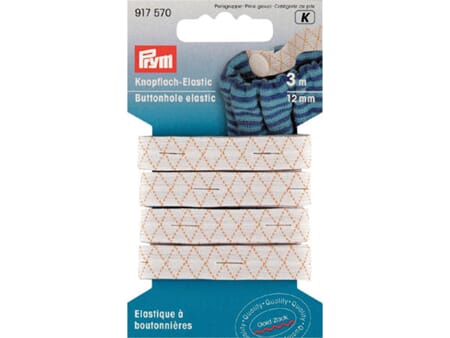 Prym knapphullstrikk - 12 mm/ 3 m - hvit