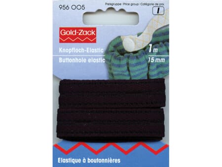 Prym knapphullstrikk - 15 mm/ 1 m - sort