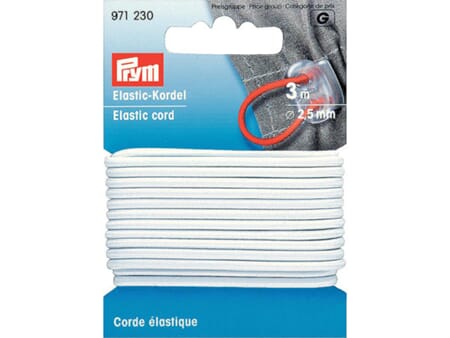 Prym elastisk strikk - 2,5 mm/ 3 m - hvit